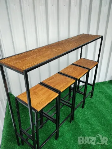 Бар столове и бар маса от дърво и метал за заведения и дома масив ръчна изработка , снимка 9 - Столове - 48221328