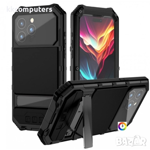 Apple iPhone 15 Pro Max R-JUST Удароустойчив/Водоустойчив Калъф и Протектор