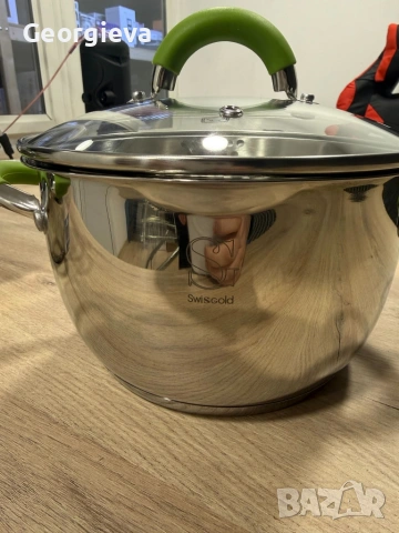 Комплект тенджери Swissgold Alana – 3 броя с капак от неръждаема стомана с 5-слойно капсулно дъно, снимка 3 - Съдове за готвене - 53295240