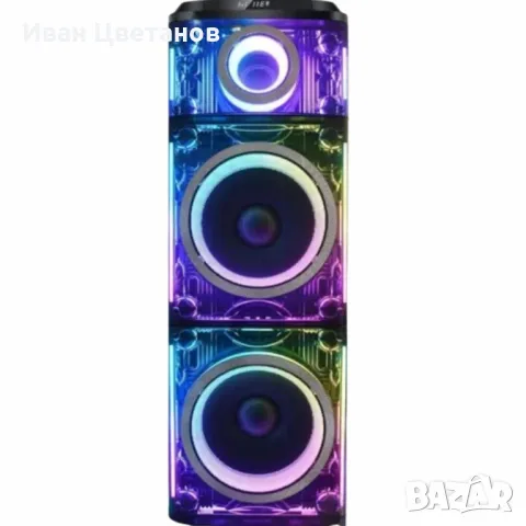 Професионална караоке тонколона Homey HM-1004-SP212 с два безжични микрофона