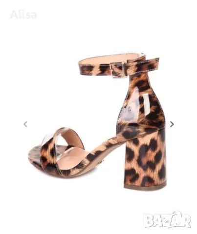 Дамски леопардови обувки на ток, снимка 4 - Дамски обувки на ток - 49106460