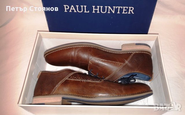 Стилни и удобни мъжки обувки от естествена кожа PAUL HUNTER №44, снимка 10 - Ежедневни обувки - 27350863