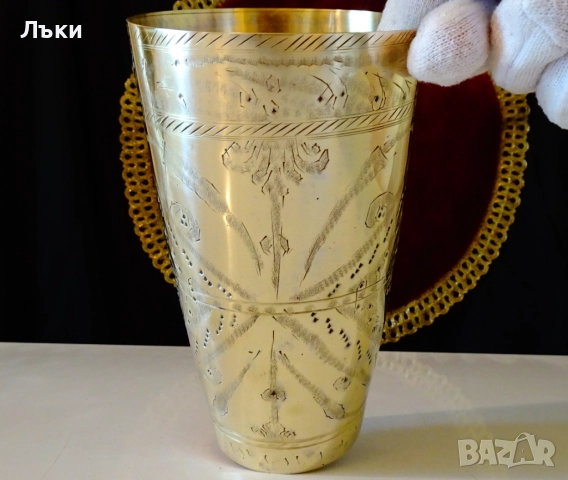 Старинна бронзова чаша за мътеница,халба 700 мл. , снимка 2 - Антикварни и старинни предмети - 51570727