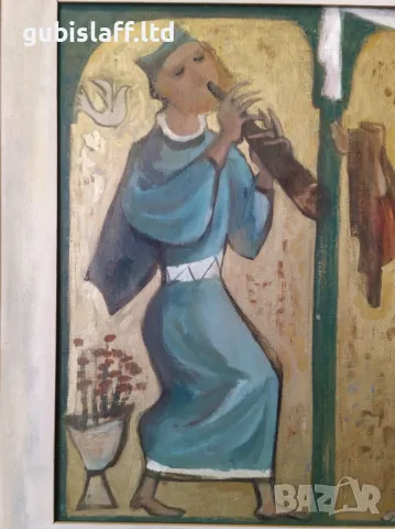 Картина, "Сватба", худ. Сами Биджерано-Сабин (1920-2007), снимка 4 - Картини - 48958724