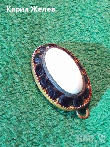 РЕТРО БРОНЗ МЕДАЛЬОН с ГРАНАТИ и БЯЛ КАМЪК АРТ ДЕКО ПЕРИОД 10023, снимка 11 - Антикварни и старинни предмети - 29572522