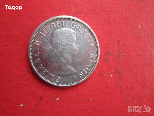 50 цента 1962 Канада сребърна монета, снимка 4 - Нумизматика и бонистика - 38160396