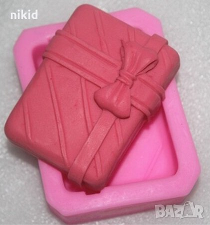 Правоъгълна кутия подарък силиконов молд форма калъп фондан гипс сапун украса декор