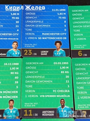 Колекционерски картички на футболисти МАТС ХУМЕЛС,АНТИНИО РУДИГЕР, ДЖОШУА КИМИХ 51012, снимка 11 - Колекции - 51701328