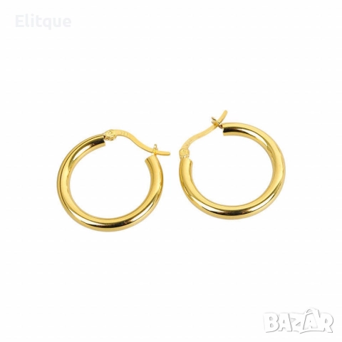 Нежни дамски кръгли обеци,стил винтидж,позлатено покритие, снимка 5 - Гривни - 52871170