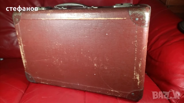 Стар български жакардов куфар, средна големина, 10.08.1959 г, ТПК Г. Дамянов, снимка 10 - Антикварни и старинни предмети - 50833490