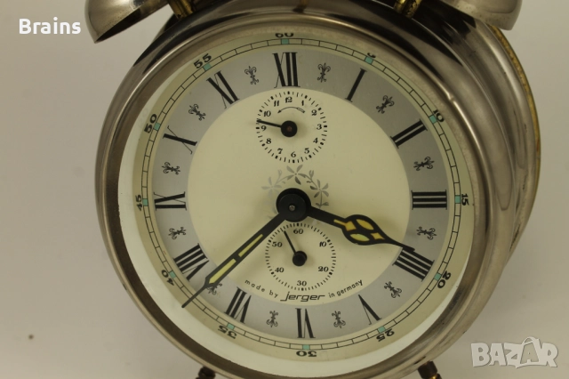 Стар Немски Будилник JERGER 1960' s, снимка 3 - Антикварни и старинни предмети - 52628223