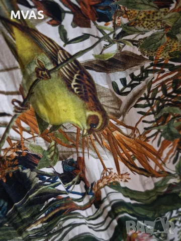 Дълга лятна рокля на листа джунгла  M L размер, снимка 5 - Рокли - 49942153