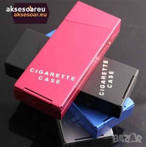 Нова Алуминиева малка кутия за слим цигари метална цигарена табакера с копче и пружина модна стилна , снимка 13 - Табакери - 39419424