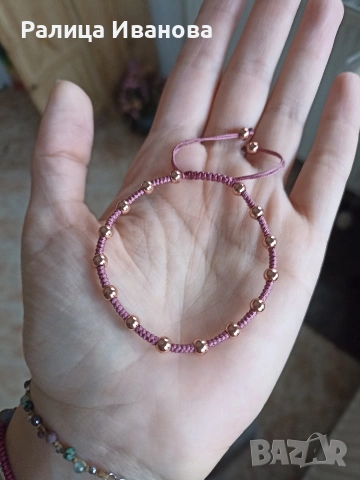 Дамска гривна с хематит , снимка 2 - Гривни - 53294737