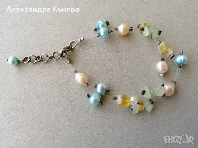 Бутиков комплект колие, гривна и обеци от полускъпоценни камъни 