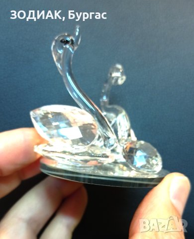 Двойка ЛЕБЕДИ - стъкло, снимка 3 - Статуетки - 28372226