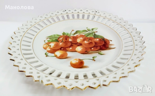 Ажурена порцеланова чиния., снимка 6 - Други ценни предмети - 52418849