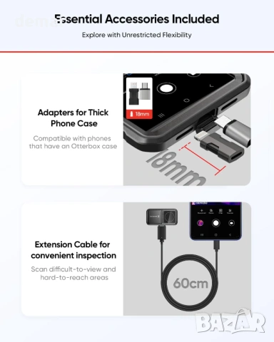 Термокамера HIKMICRO MiniE - iOS/Android, IR резолюция 96x96, 25Hz, снимка 6 - Друга електроника - 53391436