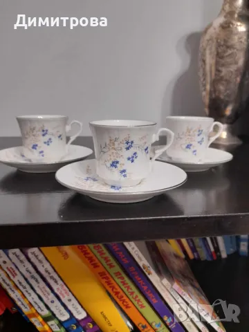 Ретро сервиз за кафе от костен порцелан