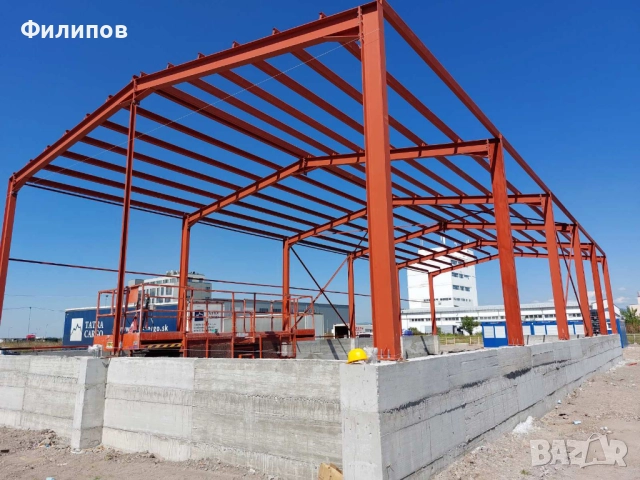 Продавам МЕТАЛНО ХАЛЕ тип ригел 12м/60м/5м – 36850лв., ново, налично на склад