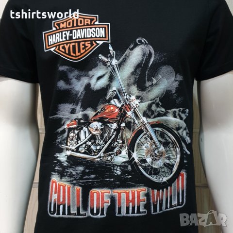 Нова мъжка тениска с дигитален печат HARLEY DAVIDSON, мотори, Call of the Wild, снимка 2 - Тениски - 35622537