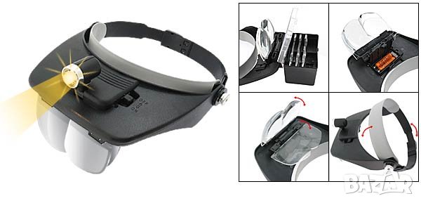 Комплект увeличителни очила с приставки и осветление, снимка 3 - Други - 33281204