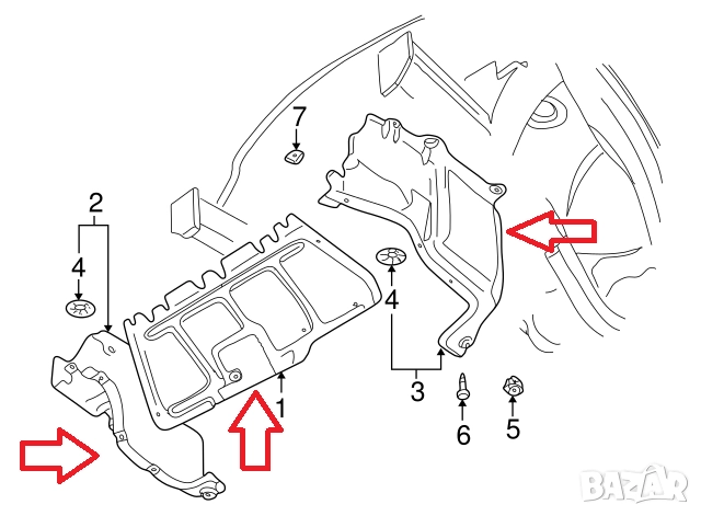 Пластмасови кори под двигател Audi A3 8L 1996г – 2003г бензин, снимка 2 - Аксесоари и консумативи - 52395510
