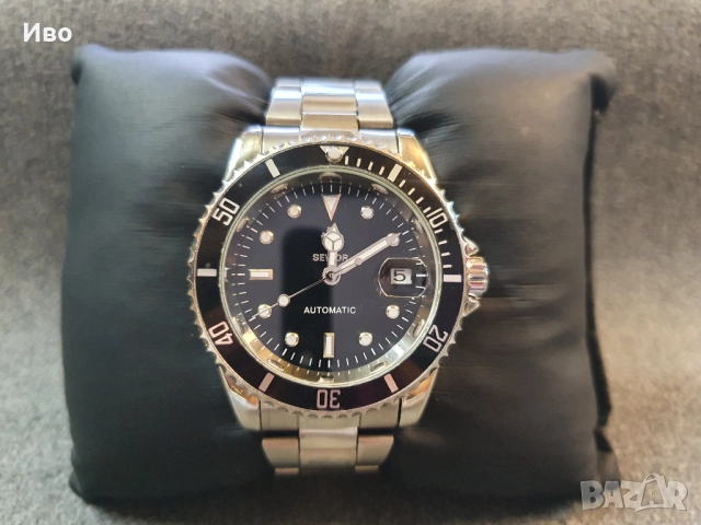Механичен самонавиващ мъжки часовник Sewor Automatic В отлично техническо и визуално състояние., снимка 2 - Мъжки - 51996017