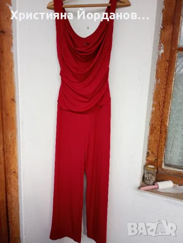 Дамски червен гащеризон L-XL, снимка 2 - Гащеризони - 48969352