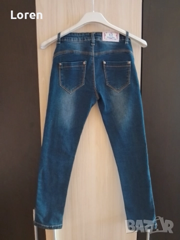 Ново!Детски дънки с пухчета по крачолите , снимка 7 - Детски панталони и дънки - 52521351