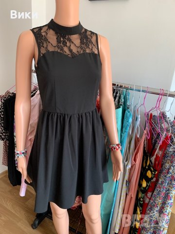 Черна рокля с дантела, снимка 9 - Рокли - 40819493