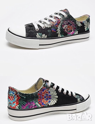 Дамски летни релефни тенис обувки, гуменки, платнени обувки, снимка 4 - Кецове - 52010624