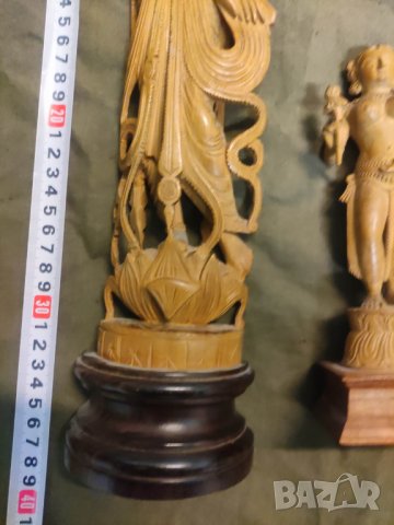 Продавам две дървени индийски статетки, снимка 4 - Декорация за дома - 43453616