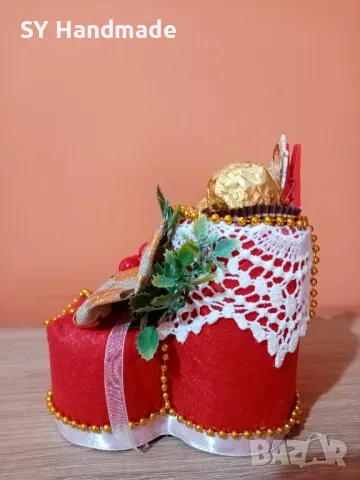 Коледен ботуш - бонбониера, снимка 4 - Декорация за дома - 48022752