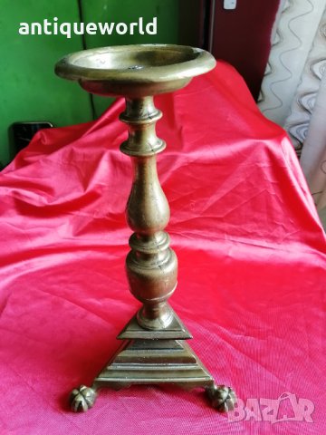 Стар Бронзов ЦЪРКОВЕН СВЕЩНИК ,Дебела Свещ