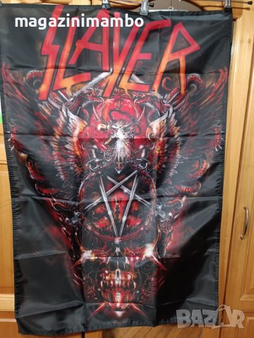 Slayer Pentagram Flag -60 см на 90 см-15 лв, снимка 1 - Китари - 43134142