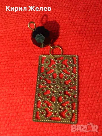 СТАРО ФИЛИГРАННО ИЗРАБОТЕНО ПОЗЛАТЕНО АРТ УКРАШЕНИЕ ВИСУЛКА с ФАСЕТИРАН КРИСТАЛ 14364, снимка 7 - Антикварни и старинни предмети - 35653892