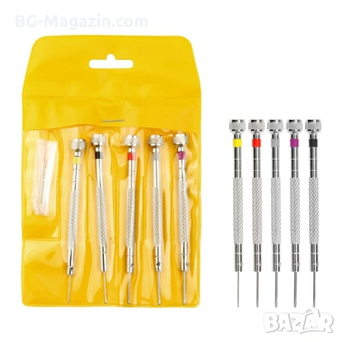 Професионални фини часовникарски отвертки с резервни върхове за смяна на батерии часовници ремонт, снимка 4 - Отвертки - 53032150