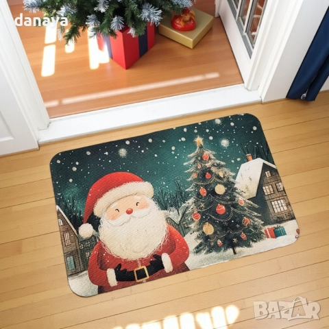6129 Коледна постелка за врата Дядо Коледа, 55x36 cm, снимка 2 - Декорация за дома - 51888364