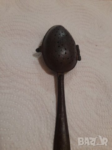 Стара лъжичка-цедка, снимка 5 - Антикварни и старинни предмети - 40702456