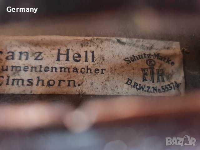 стара ретро цигулка franz hell, снимка 6 - Антикварни и старинни предмети - 42976612