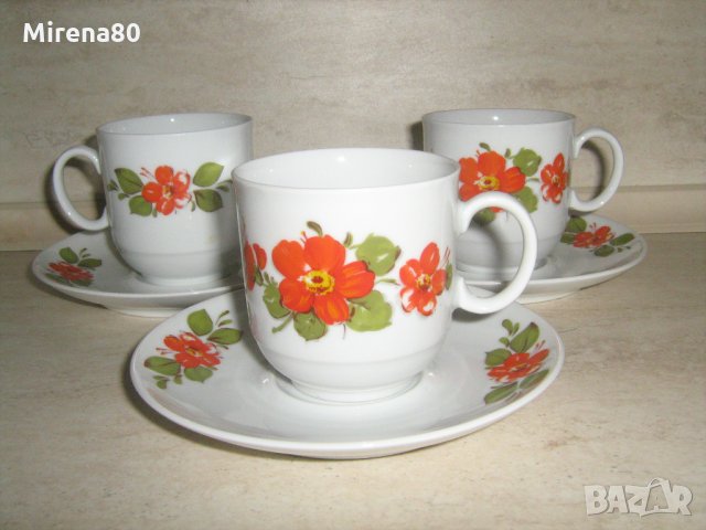 3 красиви чаши за кафе - баварски порцелан !, снимка 1 - Сервизи - 32511264