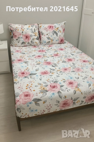 чаршаф с ластик и 2 калъфки за приста , снимка 4 - Спално бельо - 52475128