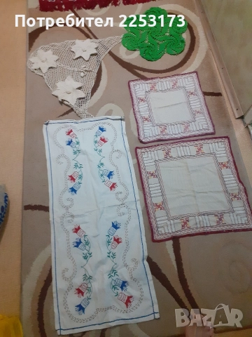 Бродирано битово каре върху панама.Различни видове карета., снимка 10 - Декорация за дома - 38999916