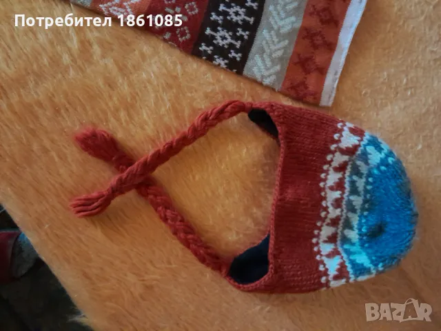 Комплект шапка и шал, снимка 3 - Шапки - 47651471
