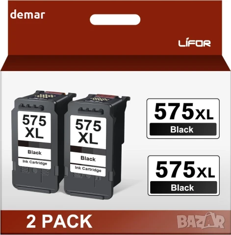 Мастилени касети LIFOR PG-575XL, черни, за Canon 575 XL Pixma TR4750i,TS3550i,TS3551i,TS3751i,2 броя, снимка 1