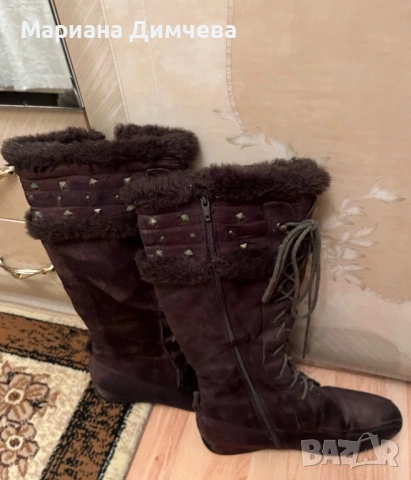 Дамски зимни ботуши с топла пухена подплата, снимка 2 - Дамски ботуши - 53114376
