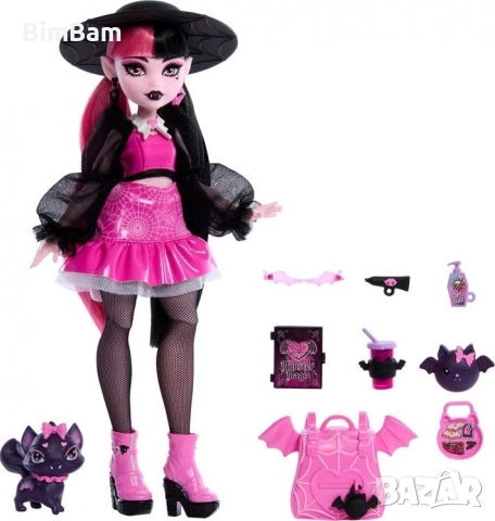 Оригинална кукла Monster High - Дракулора, с домашен любимец и аксесоари, снимка 4 - Кукли - 52497238