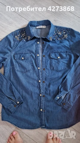 дънкова риза , снимка 3 - Ризи - 50958680