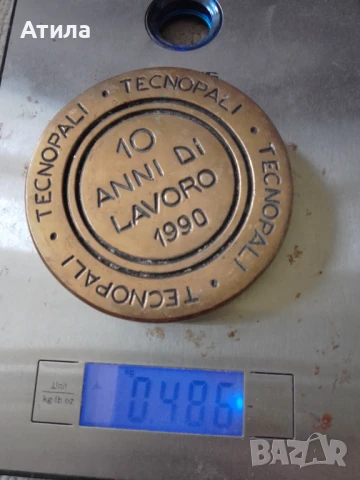 медал плакет месинг 10 см, снимка 3 - Антикварни и старинни предмети - 50625341